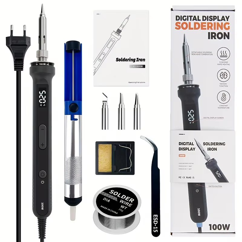 Diy Electronics Repair - 100W Digital Soldering Iron Kit Adjustable‑Temperature